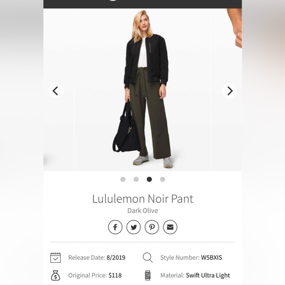 Olive lululemon wide leg/ high waist  pants